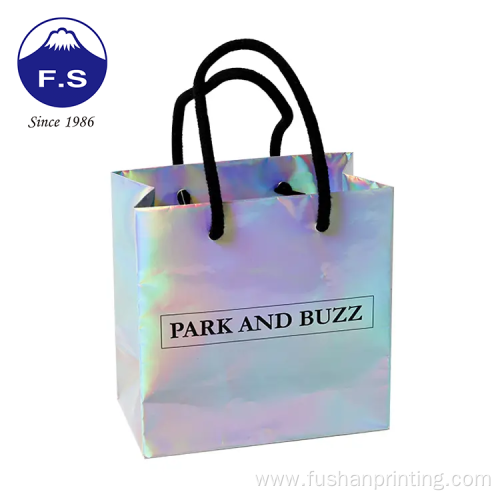 Glossy colorful shinny paper gift packaging printed bags